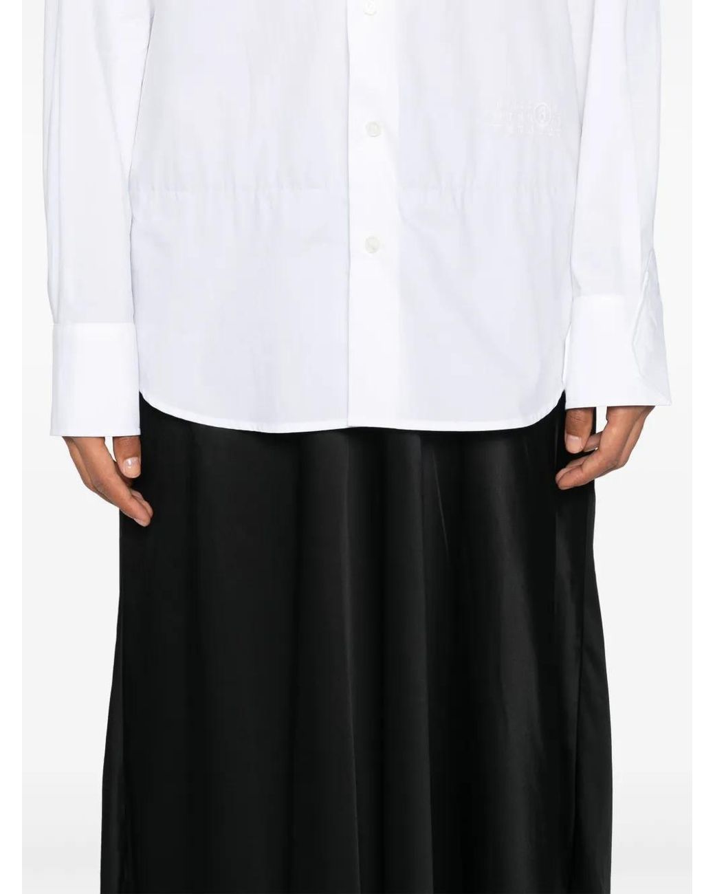 MM6 by Maison Margiela White Numbers-Motif Cotton Maxi Dress