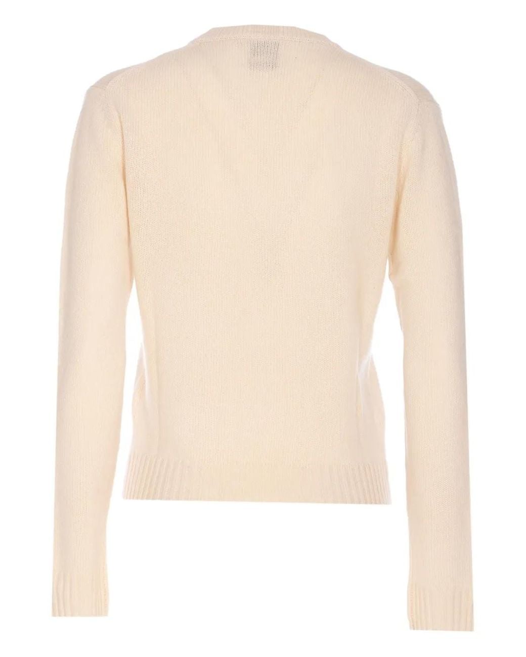 Allude Natural Ribbed Crew-Neck Sweater