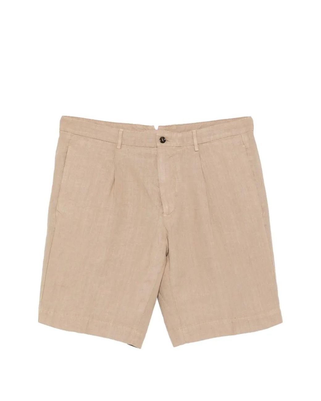 Dell'Oglio Geplooide Shorts in het Natural voor heren