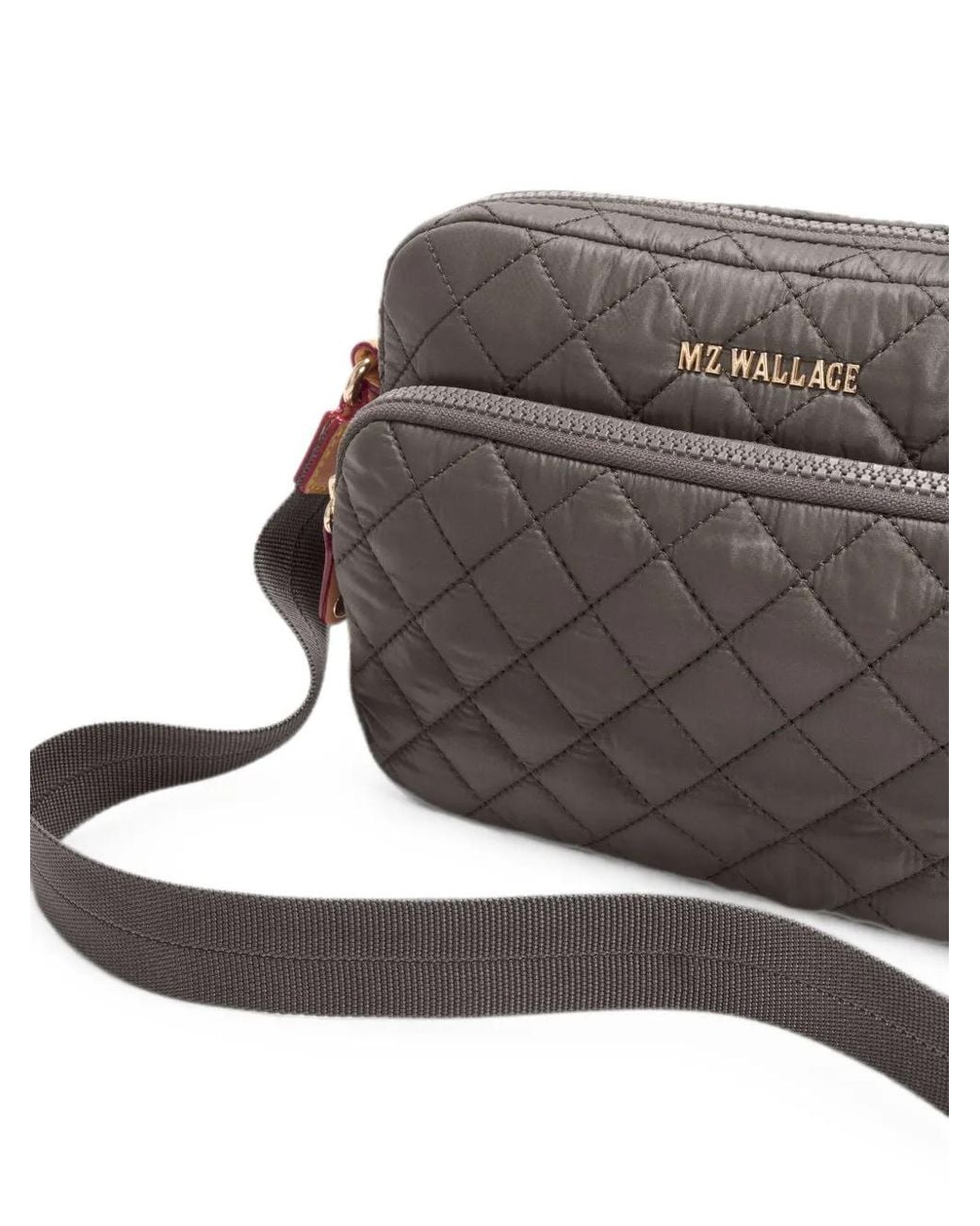MZ Wallace Gray Small Metro Quilted Cross Body Bag