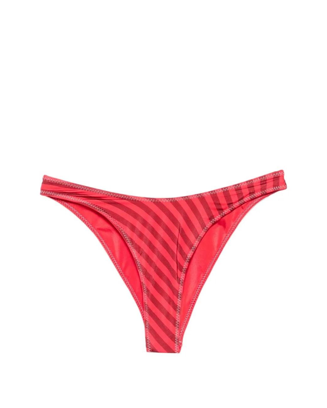 Frankie's Bikinis Red X Jennie Dove Striped Bikini Bottoms