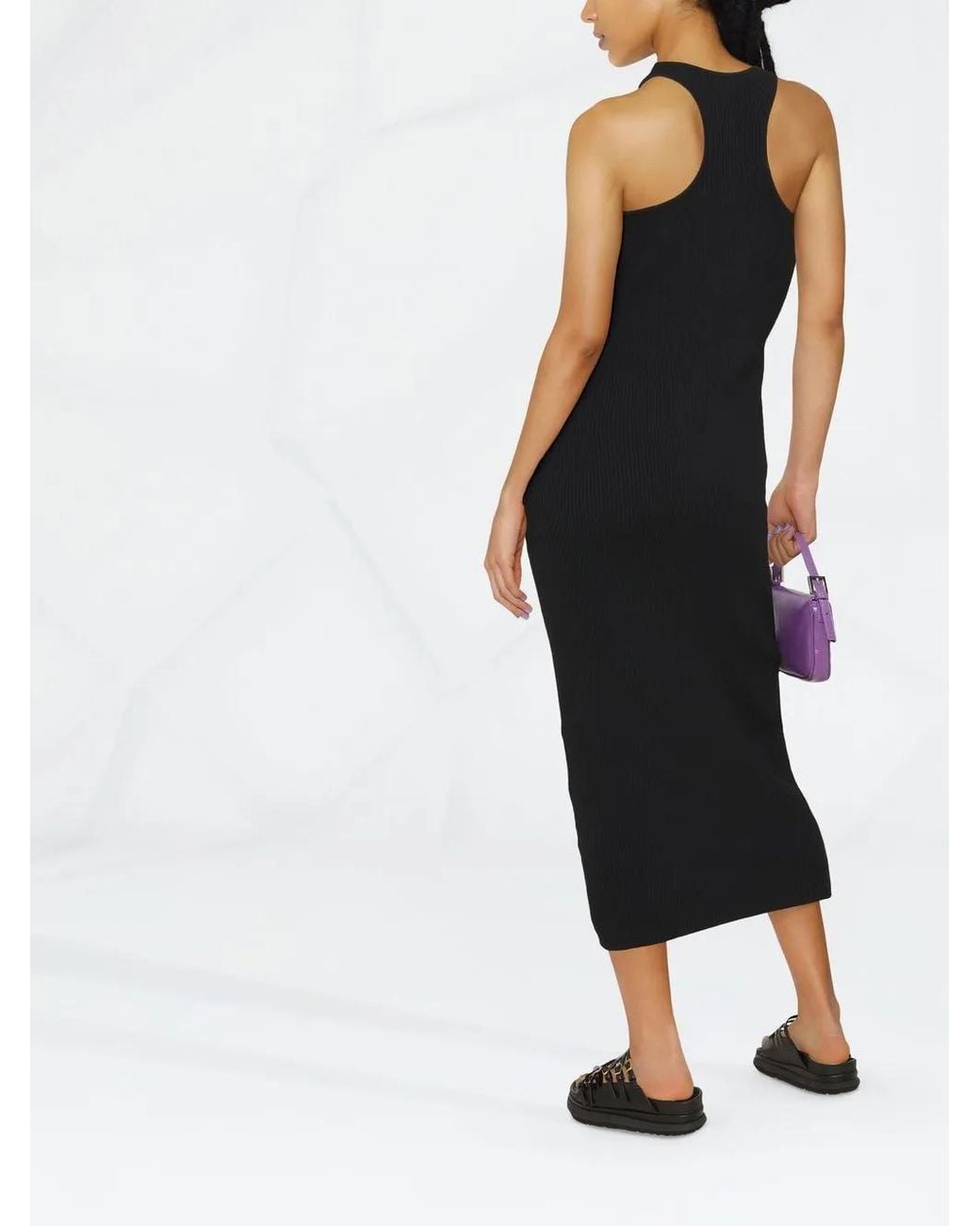 Rag & Bone Ribgebreide Midi-Jurk in het Black