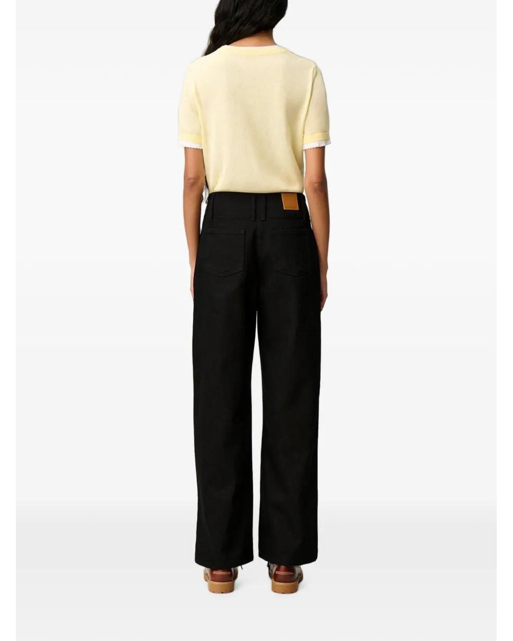 Claudie Pierlot Black Wide-Leg Denim Jeans