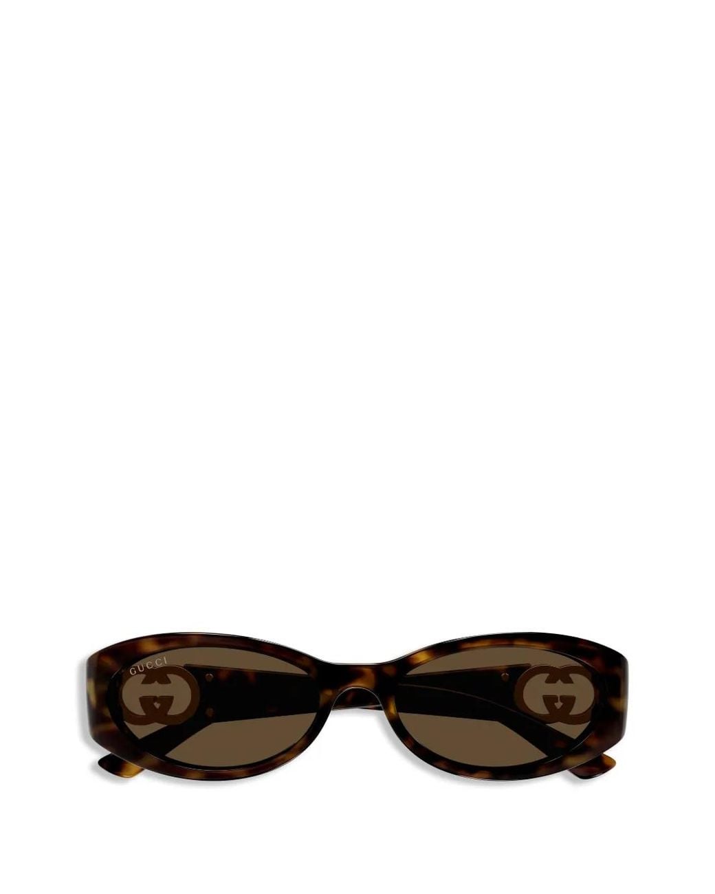 Gucci Brown Oval-Frame Sunglasses