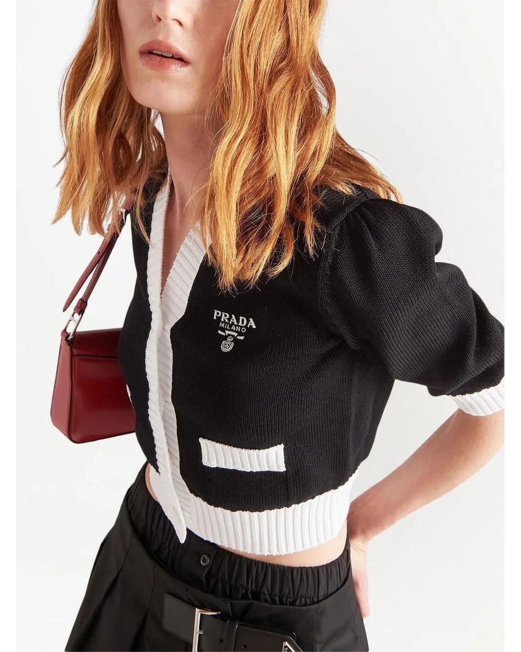 Prada Cropped Vest in het Black