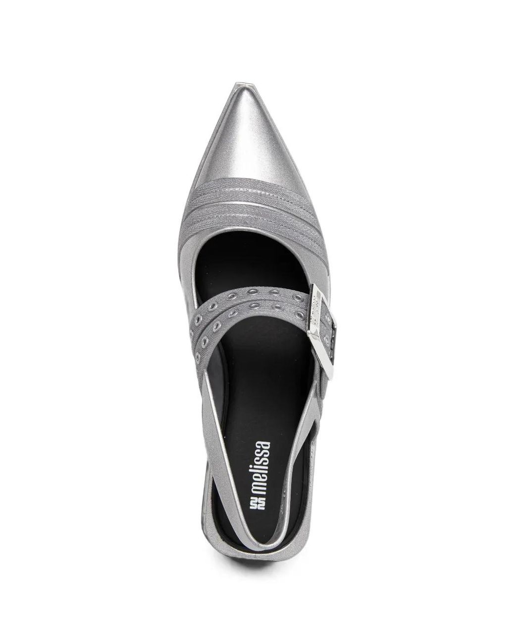 Melissa White Ballerines Ladylike Pointues À Boucle