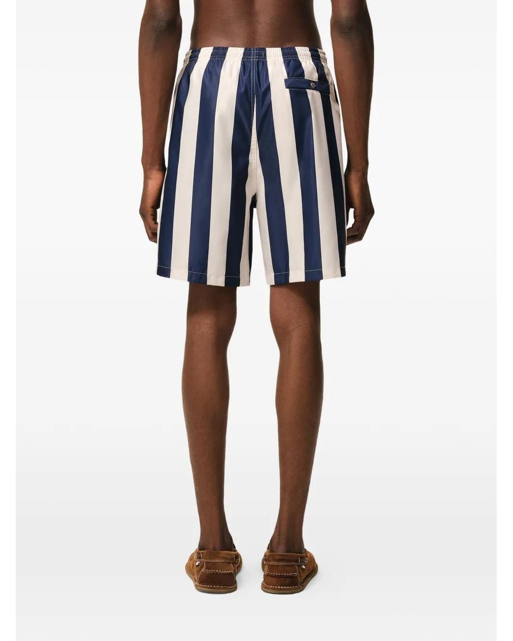 AMI Blue Long Stripes Swimsuit for men