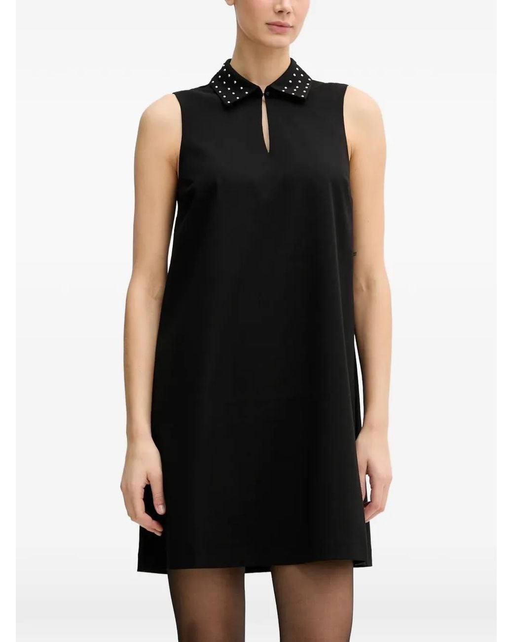 Benetton Black Stud-Embellishment Mini Dress