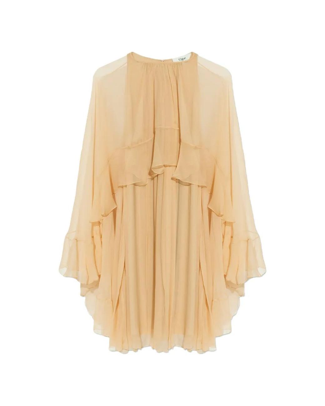 Chloé White Ruffled Silk Mini Dress