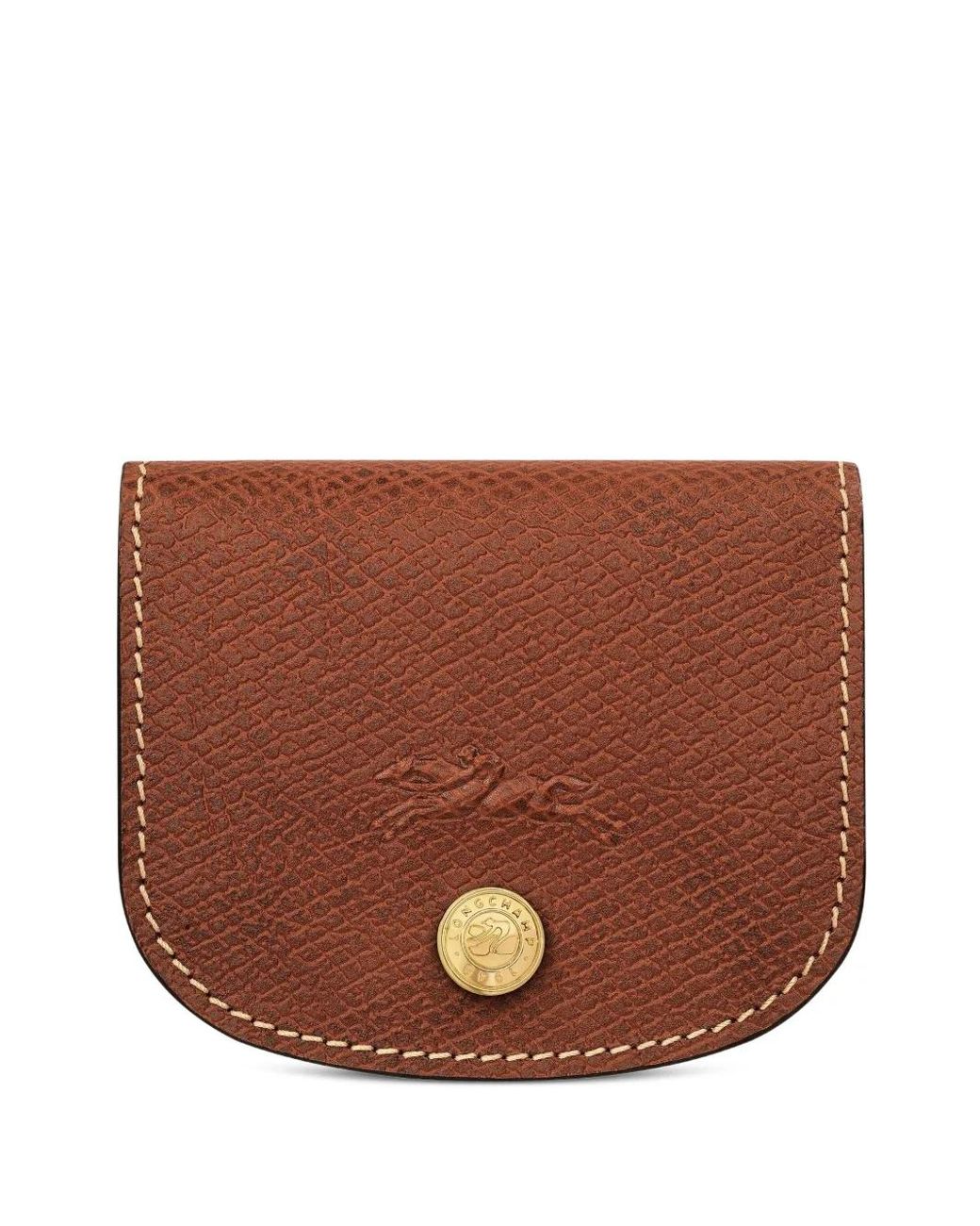 Longchamp Brown Épure Embossed Leather Cardholder