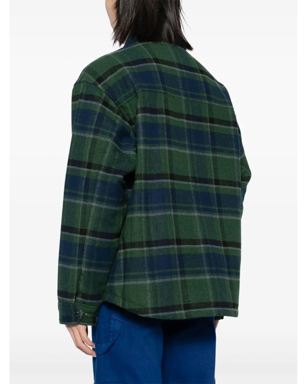 Aape By A Bathing Ape Green Moonface Logo Check Jacket for men