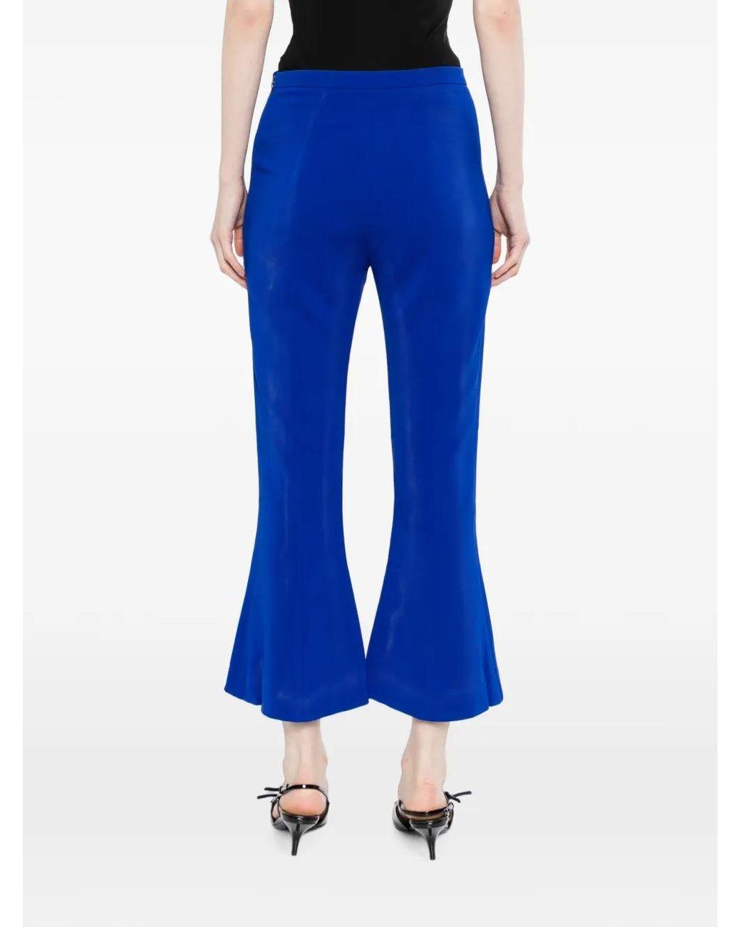 Antonio Berardi Blue Flared Cropped Trousers