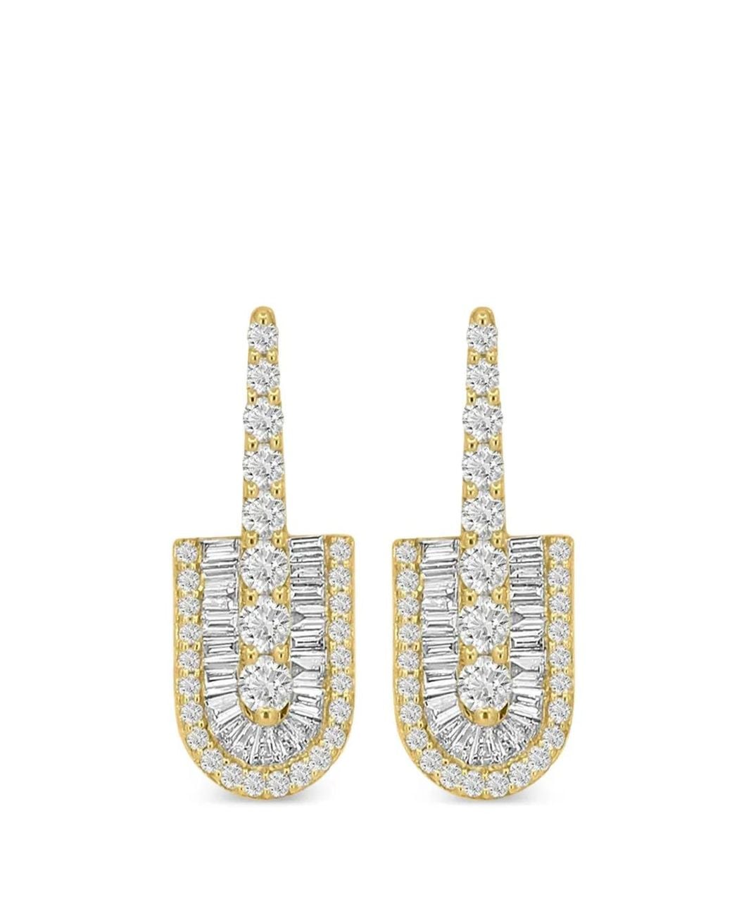 UNION LOS ANGELES Metallic Diamond U Drop Earrings