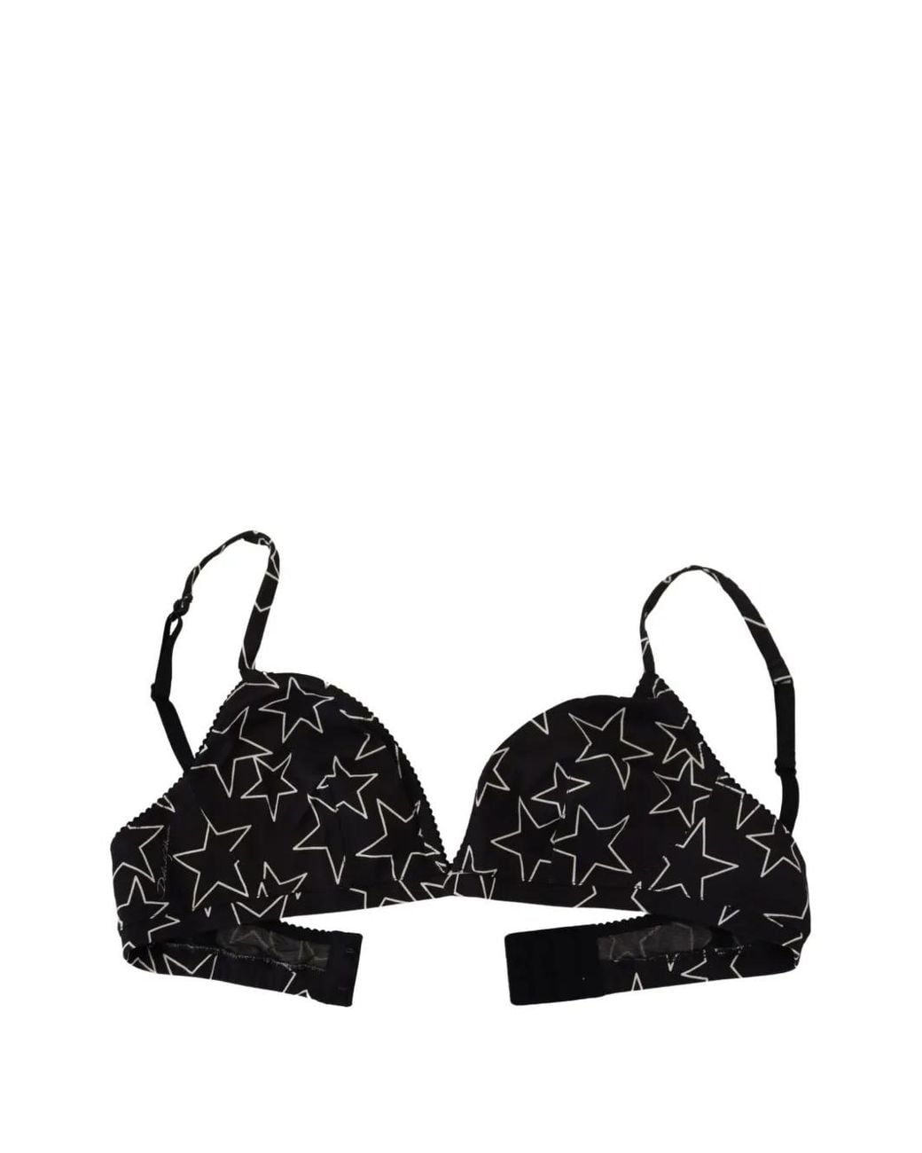 Dolce & Gabbana Black Star-Print Triangle Bra
