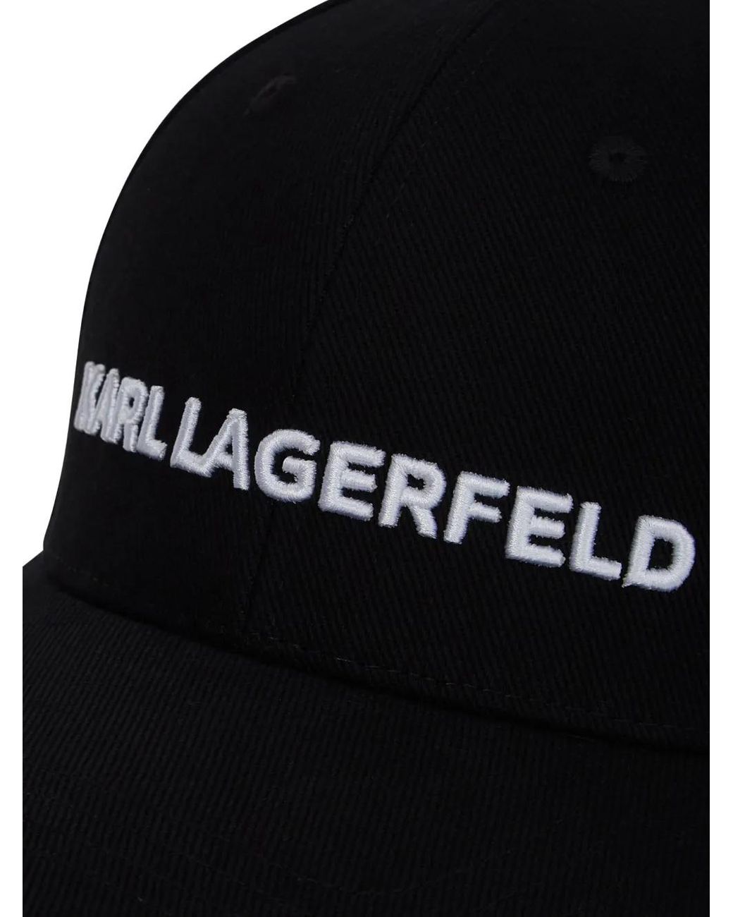 Karl Lagerfeld Black Logo Embroidery Cap for men
