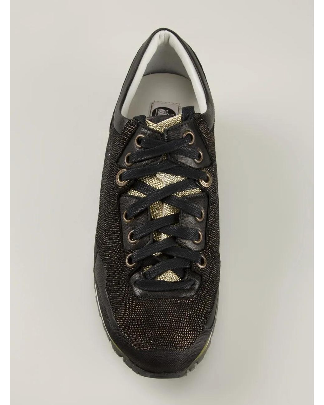 Lanvin Black Glitter Sneakers