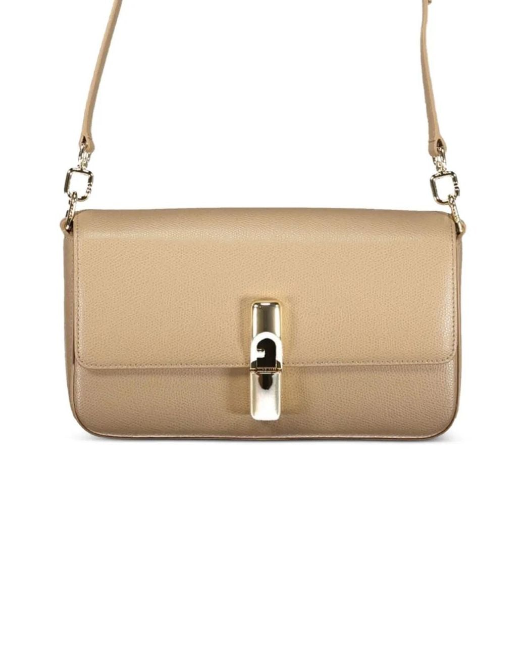 Furla Natural Petit Sac À Bandoulière Iride En Cuir Grainé