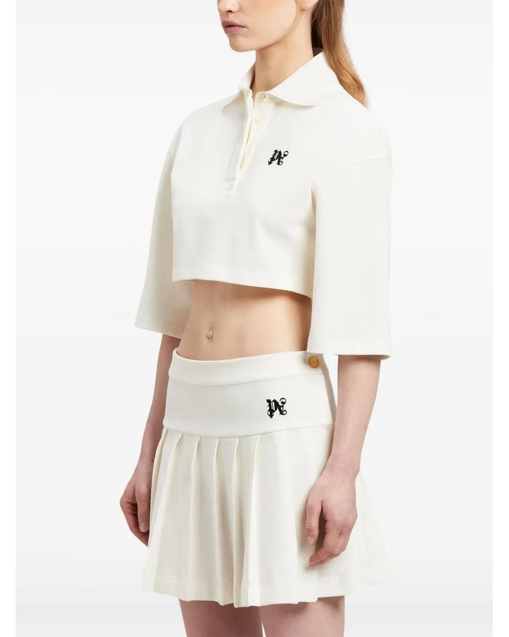 Palm Angels "monogram Bijgesneden" Poloshirt in het White