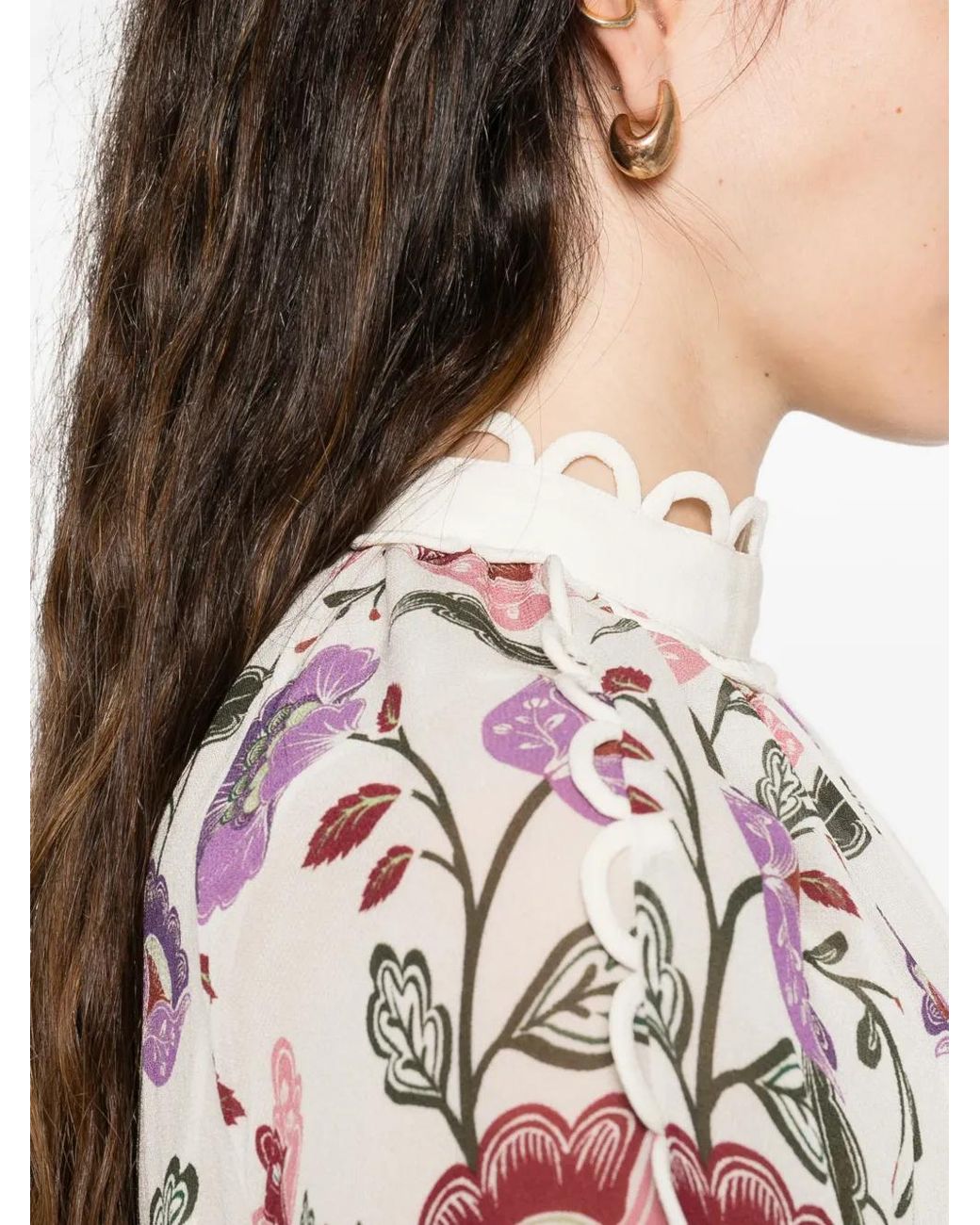 Farm Rio White Maxi Cream Rococo Flowers Dress