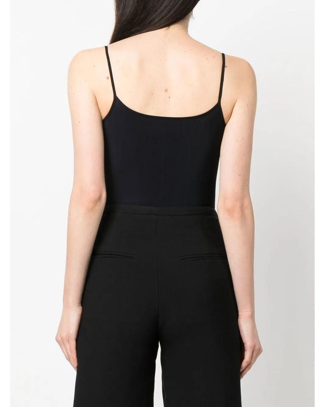 Jil Sander Black V-Neck Stretch Bodysuit