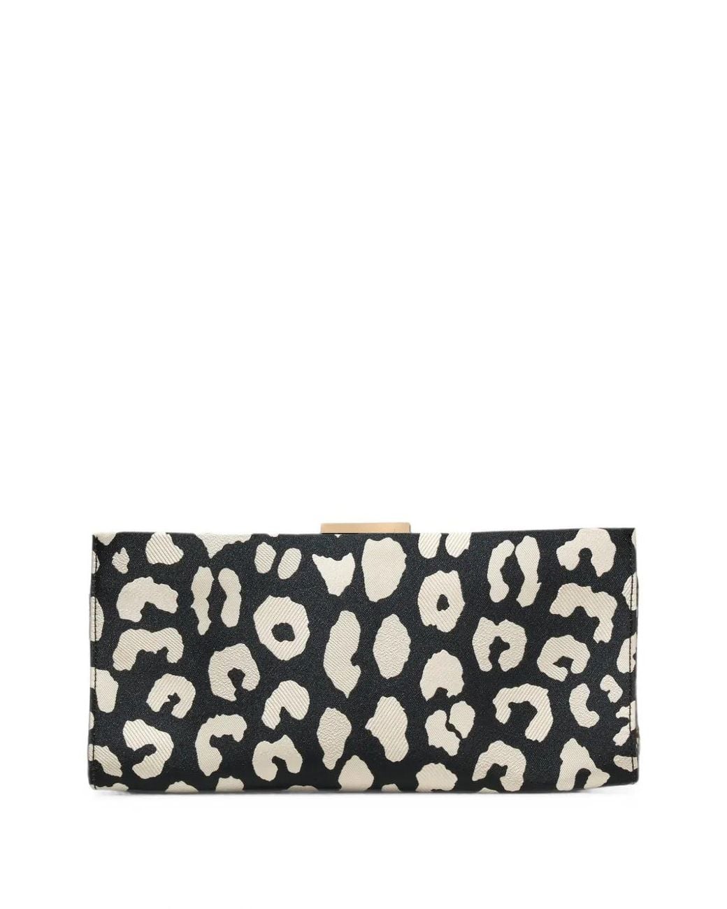 Carolina Herrera White Pats Leopard-Jacquard Clutch Bag