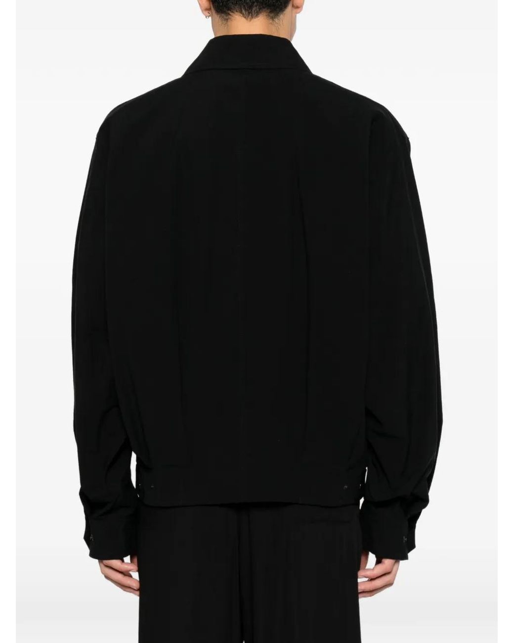 Issey Miyake Black Button-Fastening Flap-Pocket Overshirt for men