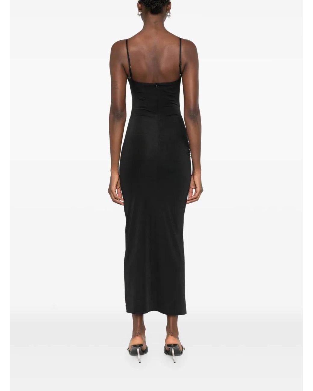Nissa Black Cut-Out Midi Dress