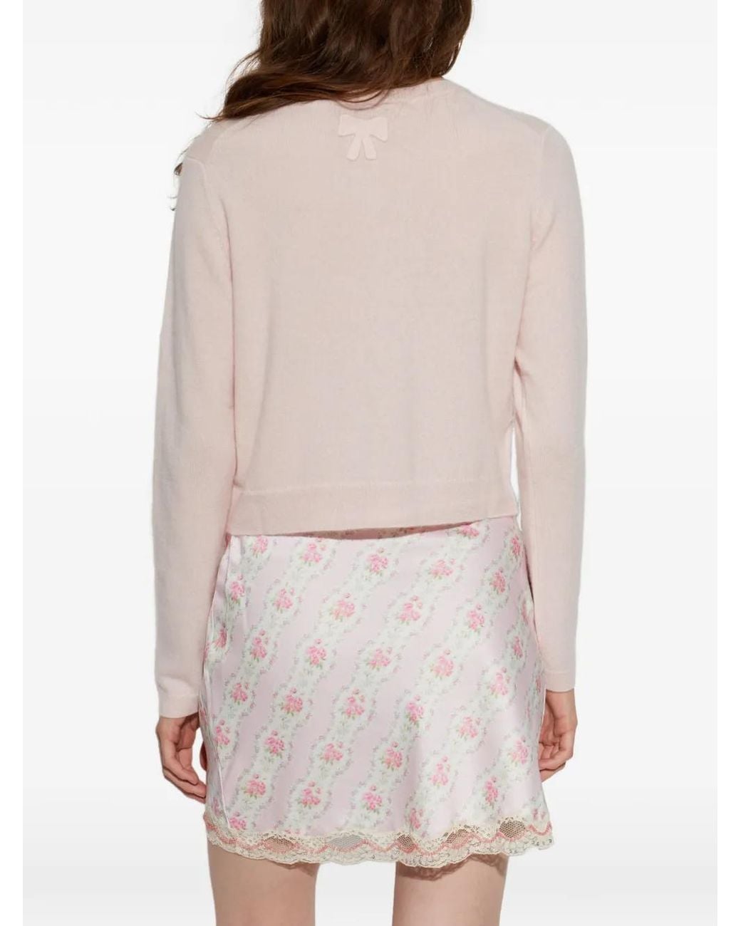 LoveShackFancy White Cameyrn Bow-Detail Cardigan