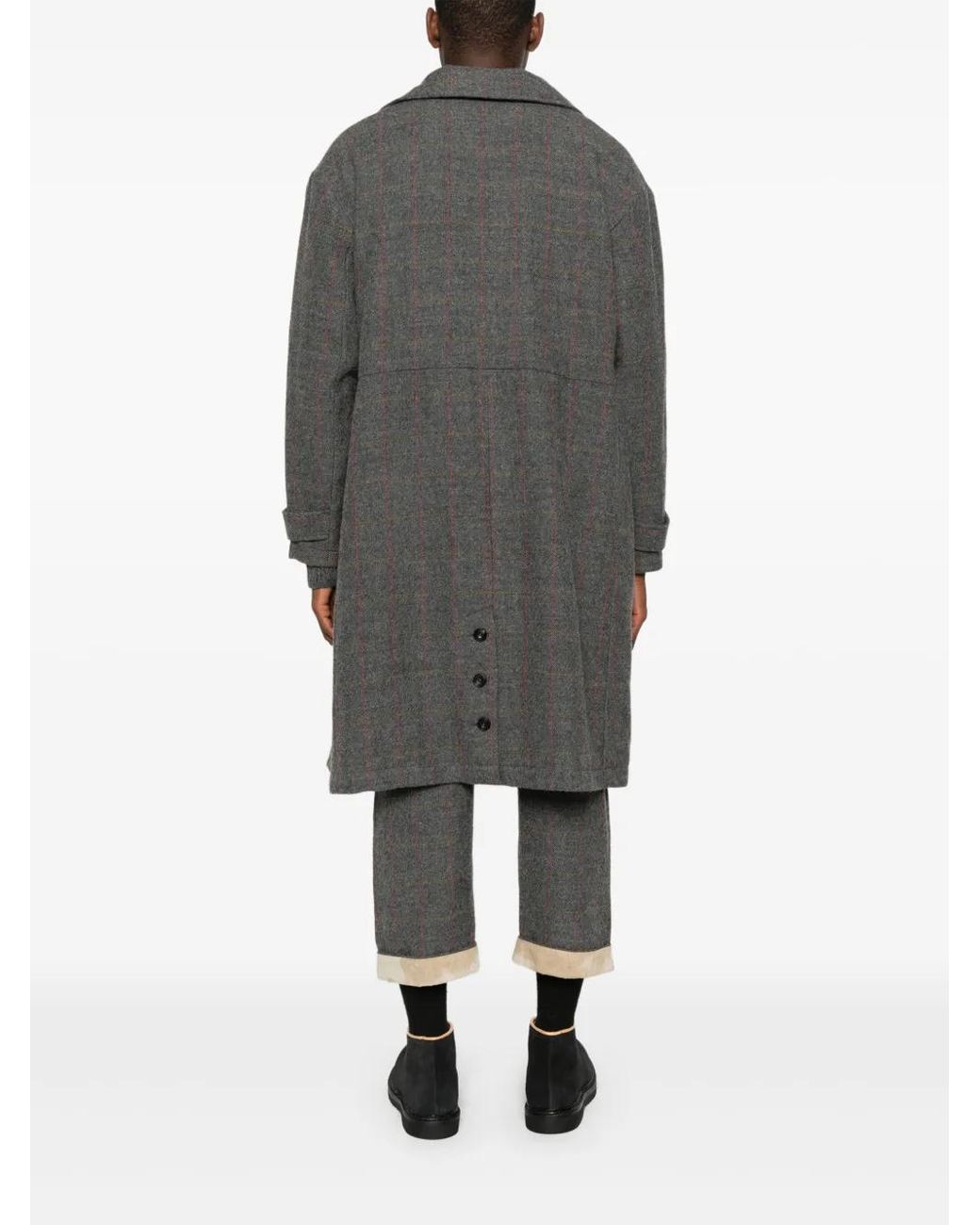 Abrigo A Cuadros Con Botones A Tentative Atelier de hombre de color Gray