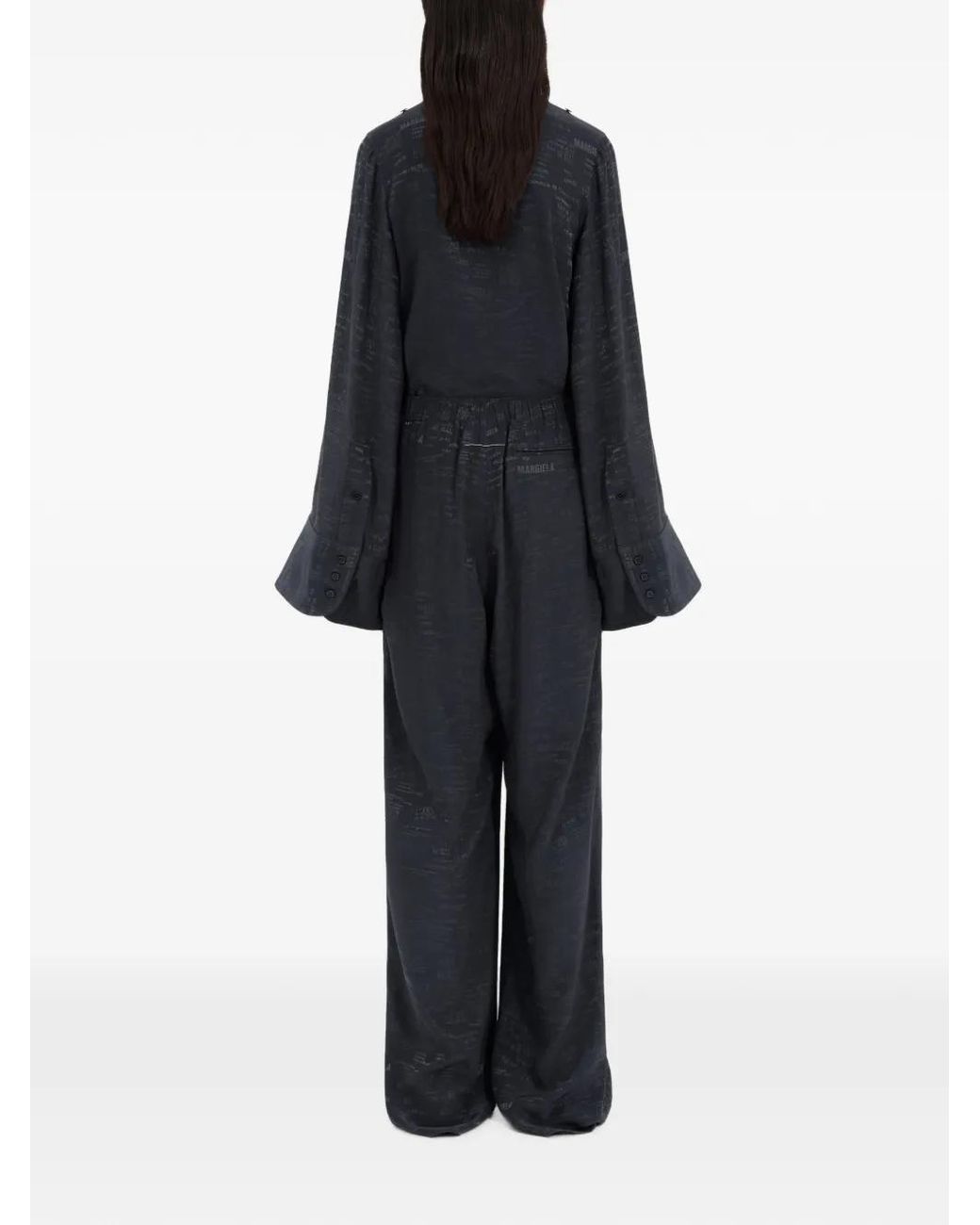 MM6 by Maison Margiela Blue Wide-Leg Trousers