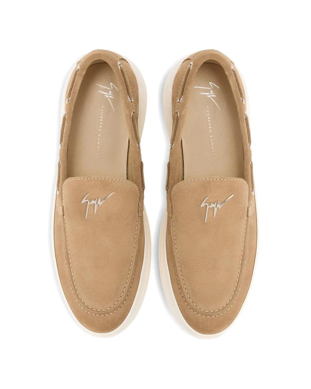 Giuseppe Zanotti White Mocassins Conley String À Détail Signature for men