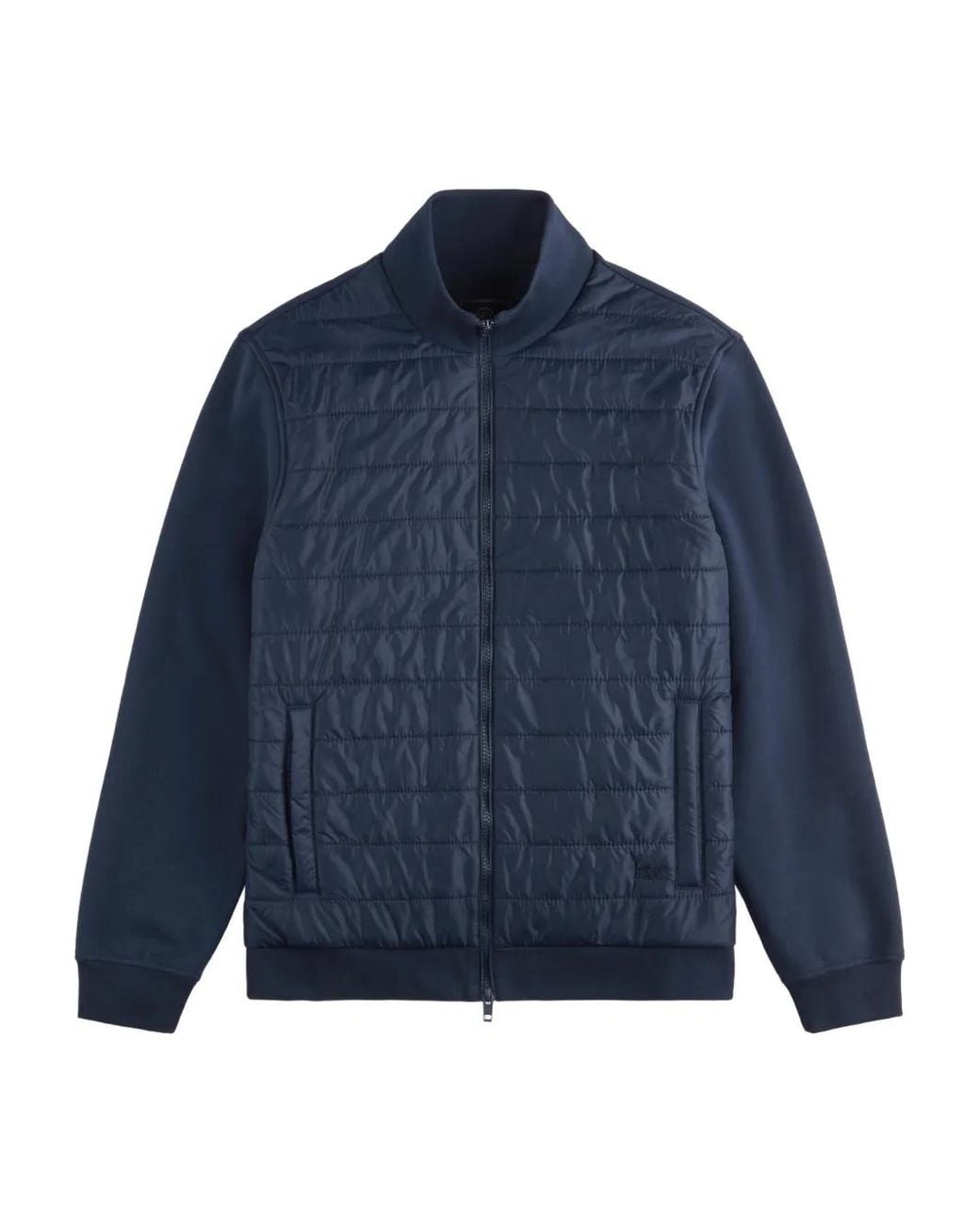 Fay Blue Quilted Zip-Up Bomber Jacket for men