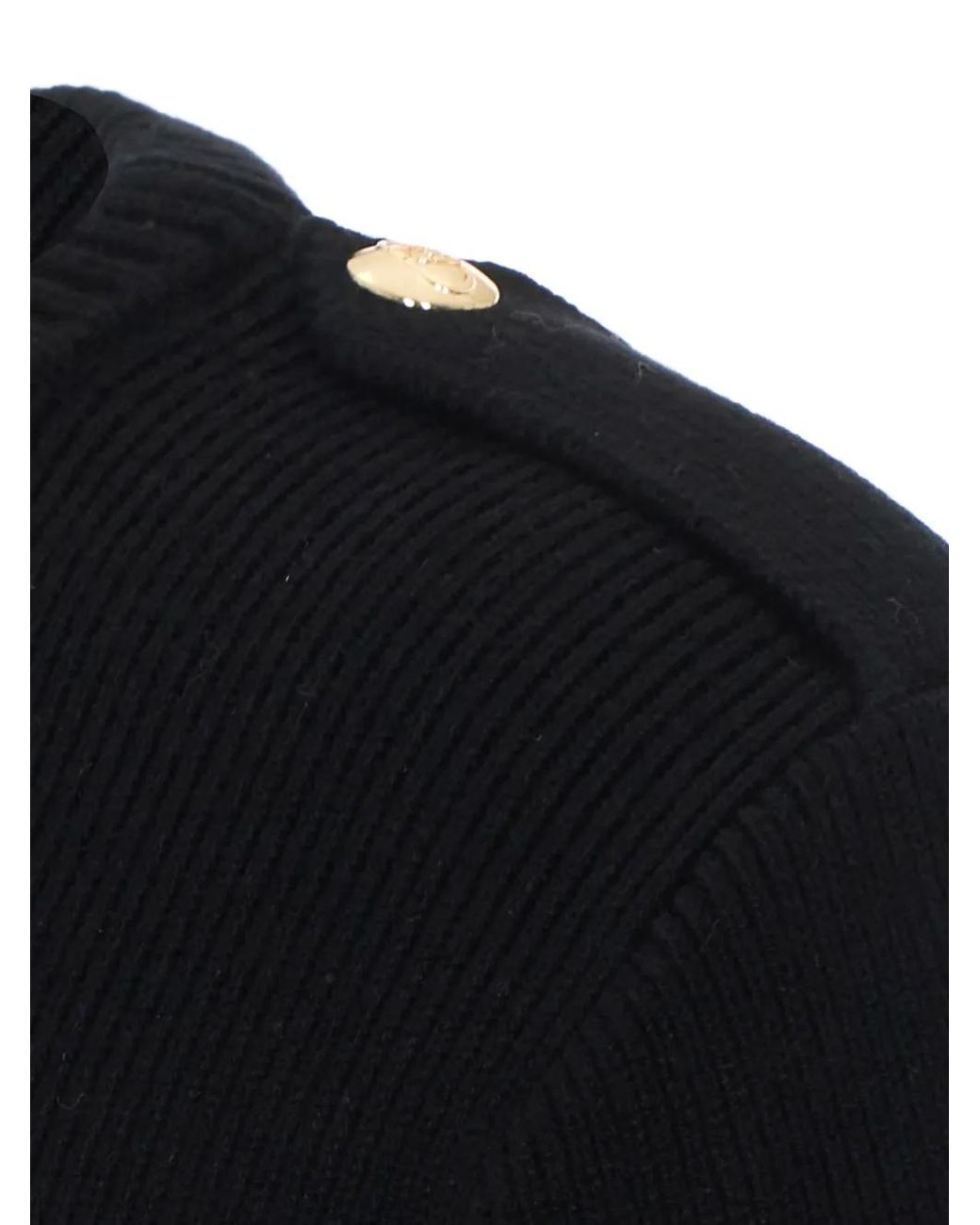 Liu Jo Blue Button-Shoulder Sweater