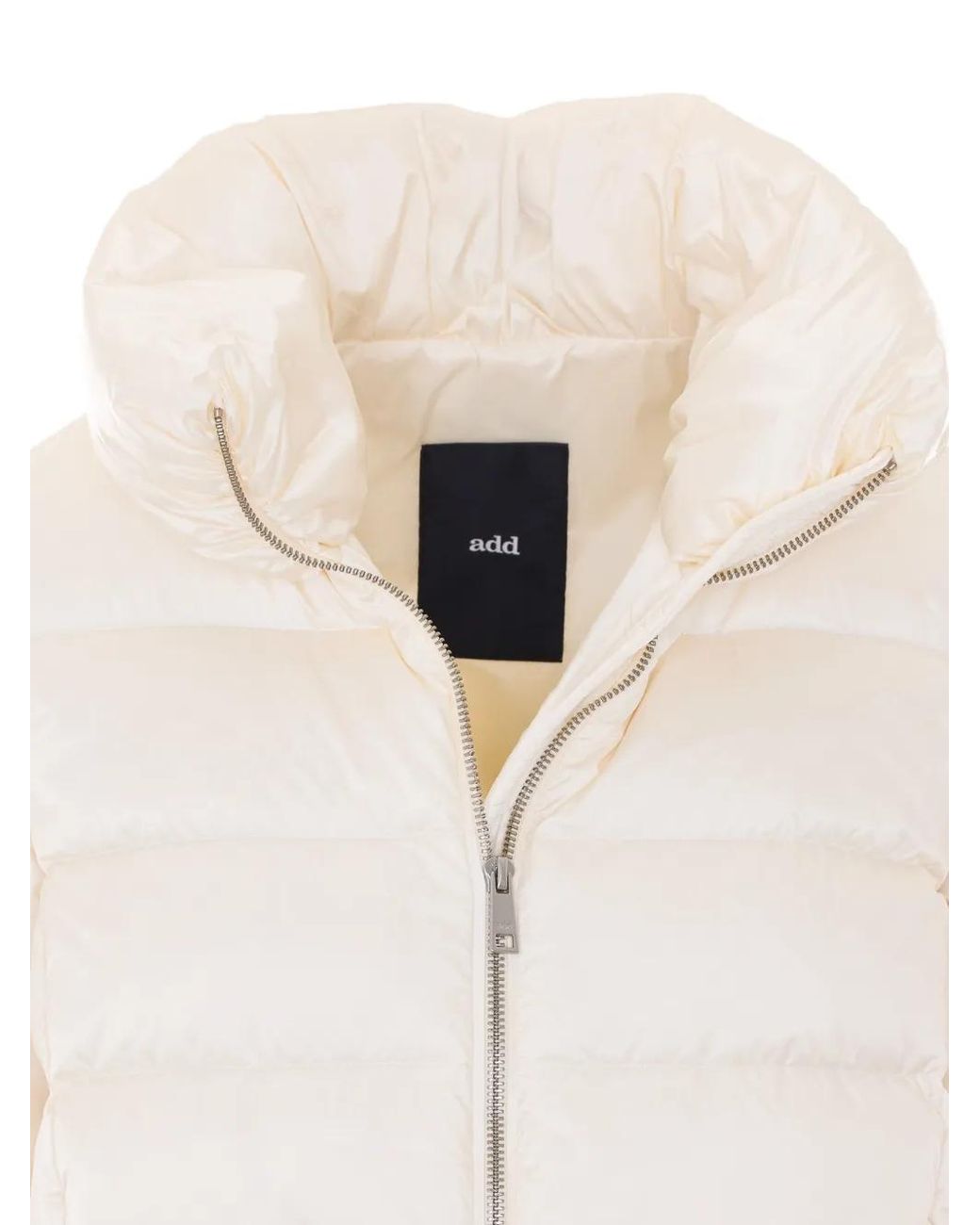 Add White Quilted High-Neck Jacket