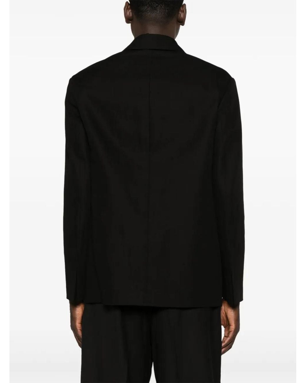 Lanvin Black Notched-Lapels Single-Breasted Blazer for men