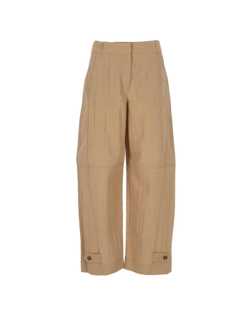 Marella Natural Button-Cuff Trousers