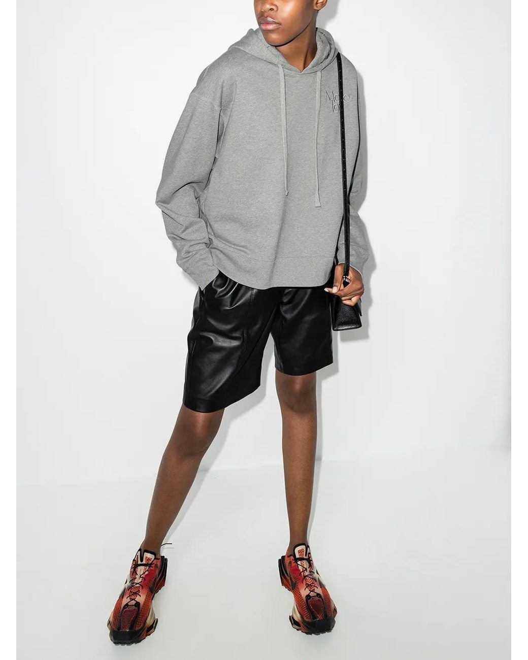 More Joy Gray Logo-Embroidered Cropped Hoodie