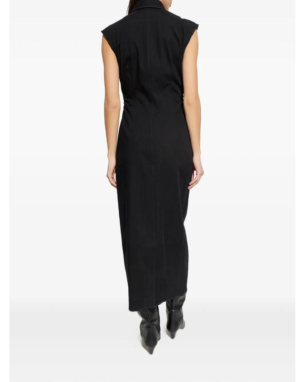Rag & Bone Black Buttoned Shirt-Style Midi Dress