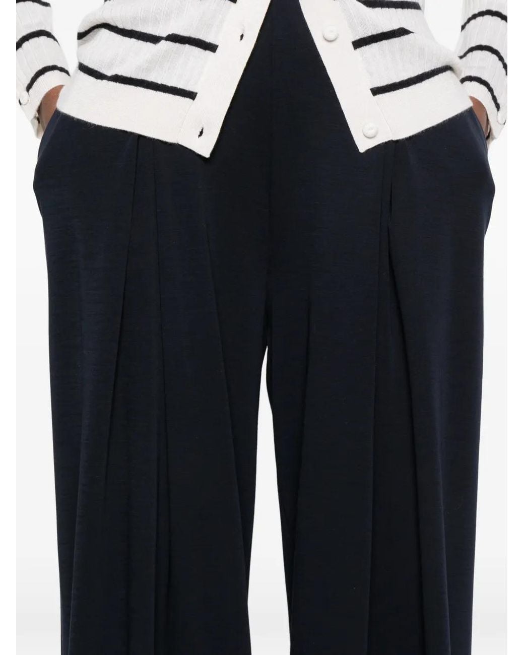Max Mara Black Elastic-Waistband Flowing Trousers