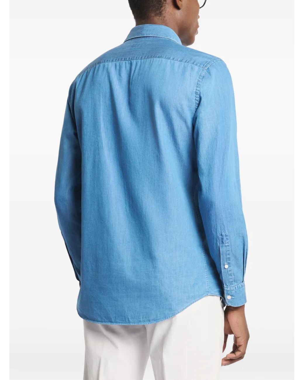 Fay Blue French-Collar Shirt for men