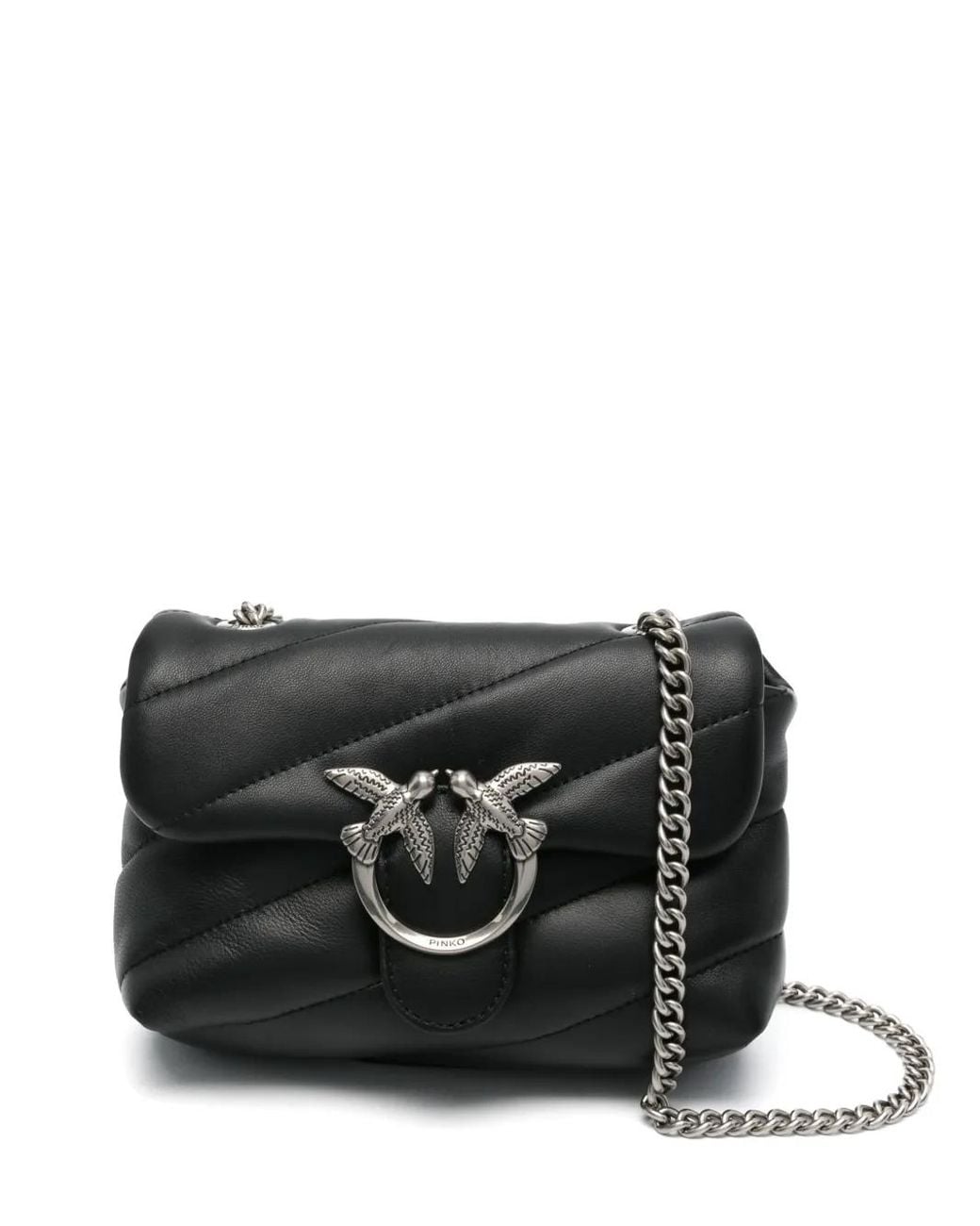 Pinko Black Baby Love Puff Shoulder Bag Maxi Quilt