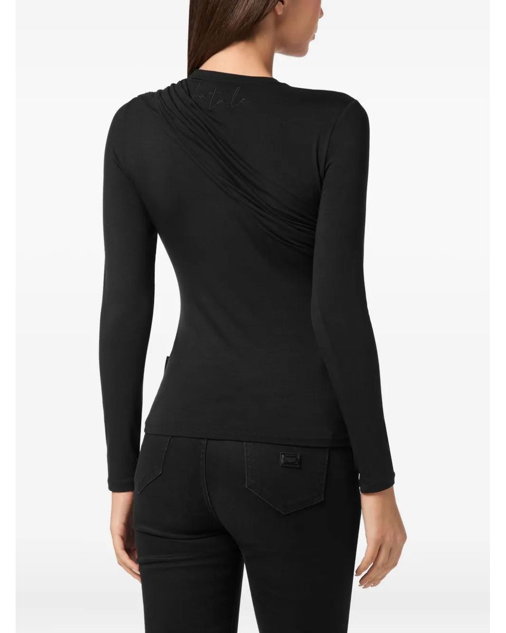 Philipp Plein Black Draped Jumper