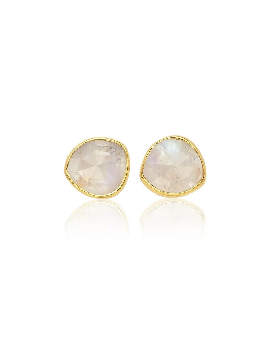Monica Vinader White Siren Stud Moonstone Earrings