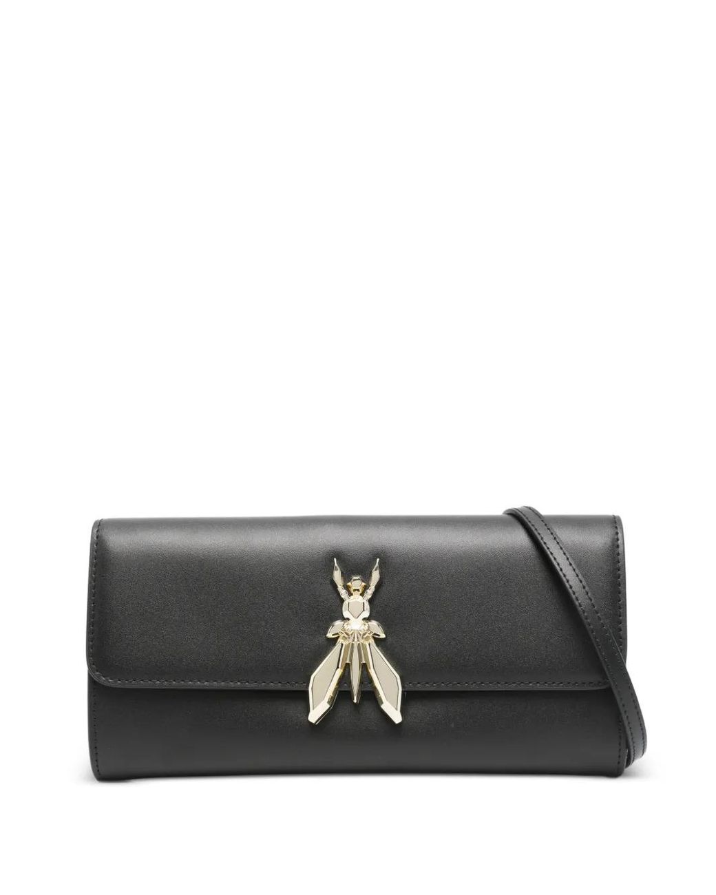 Patrizia Pepe Black Essential Fly Leather Clutch Bag