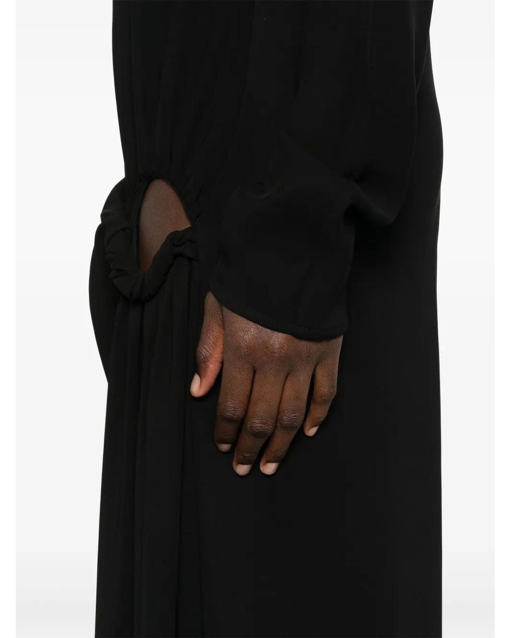 Christopher Esber Black Ruched Twisted Maxi Dress