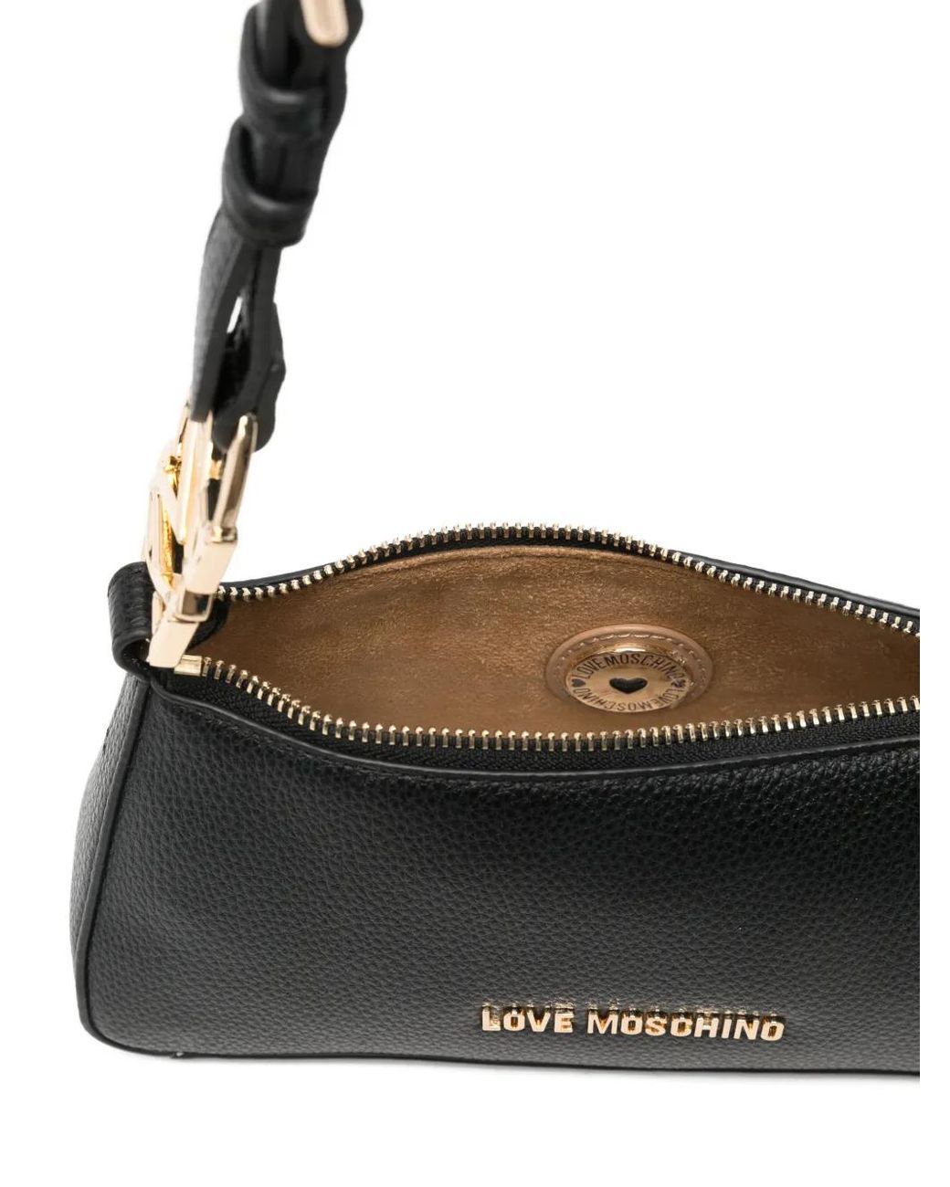 Love Moschino Black Logo-Lettering Shoulder Bag
