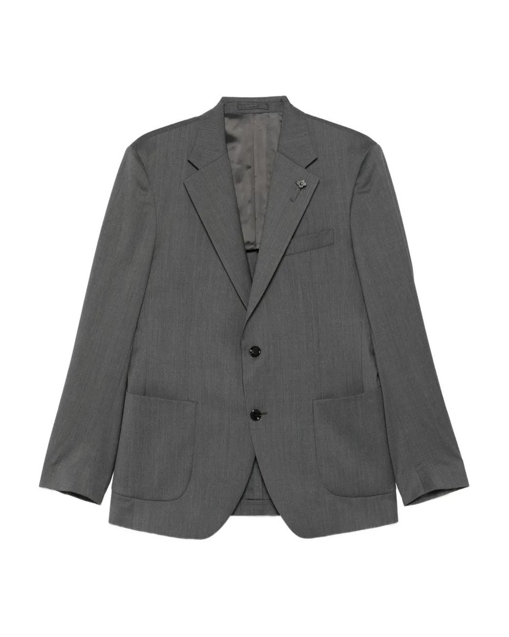 Lardini Gray Button-Up Blazer for men