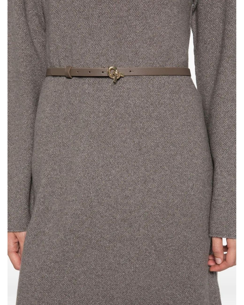 Fabiana Filippi Gray Belted Knit Mini Dress