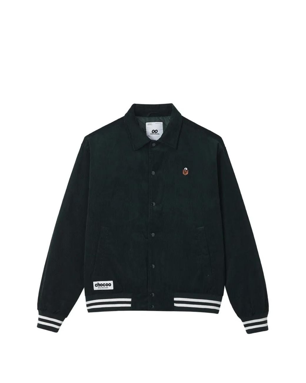 Chocoolate Black Logo-Embroidered Corduroy Jacket for men