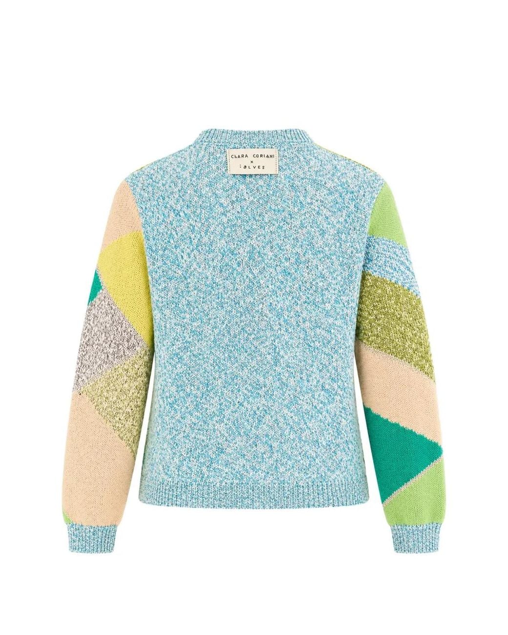 iBlues Green Patchwork-Pattern Sweater